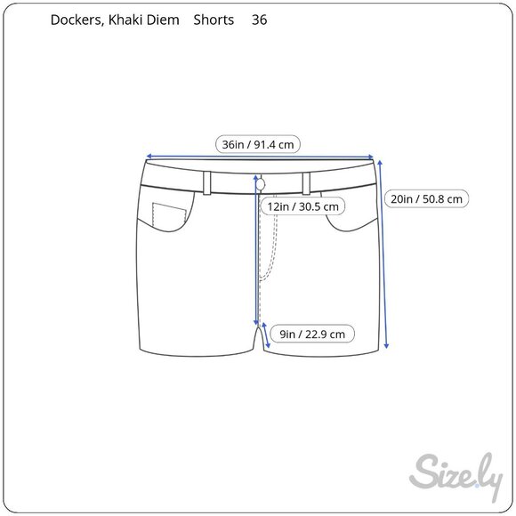 Dockers Khaki Diem Mens Cotton Shorts Size 36 Beige Casual Classic Fit Lightweig - Picture 2 of 6